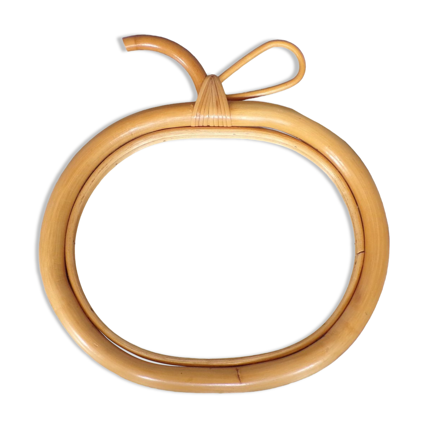 Vintage rattan apple mirror