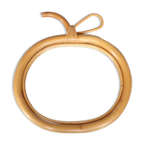 Miroir pomme en rotin vintage