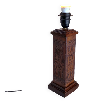 Angel L. Pazmino leather totem lamp 1960s Style Furniture