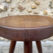 Vintage "Berger" stool, tall, in ash, Charlotte Perriand, 1950s
