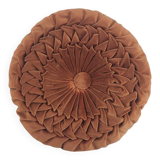 Round pleated velvet cushion