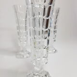 Set of three 17 cm vintage glass soliflore vases