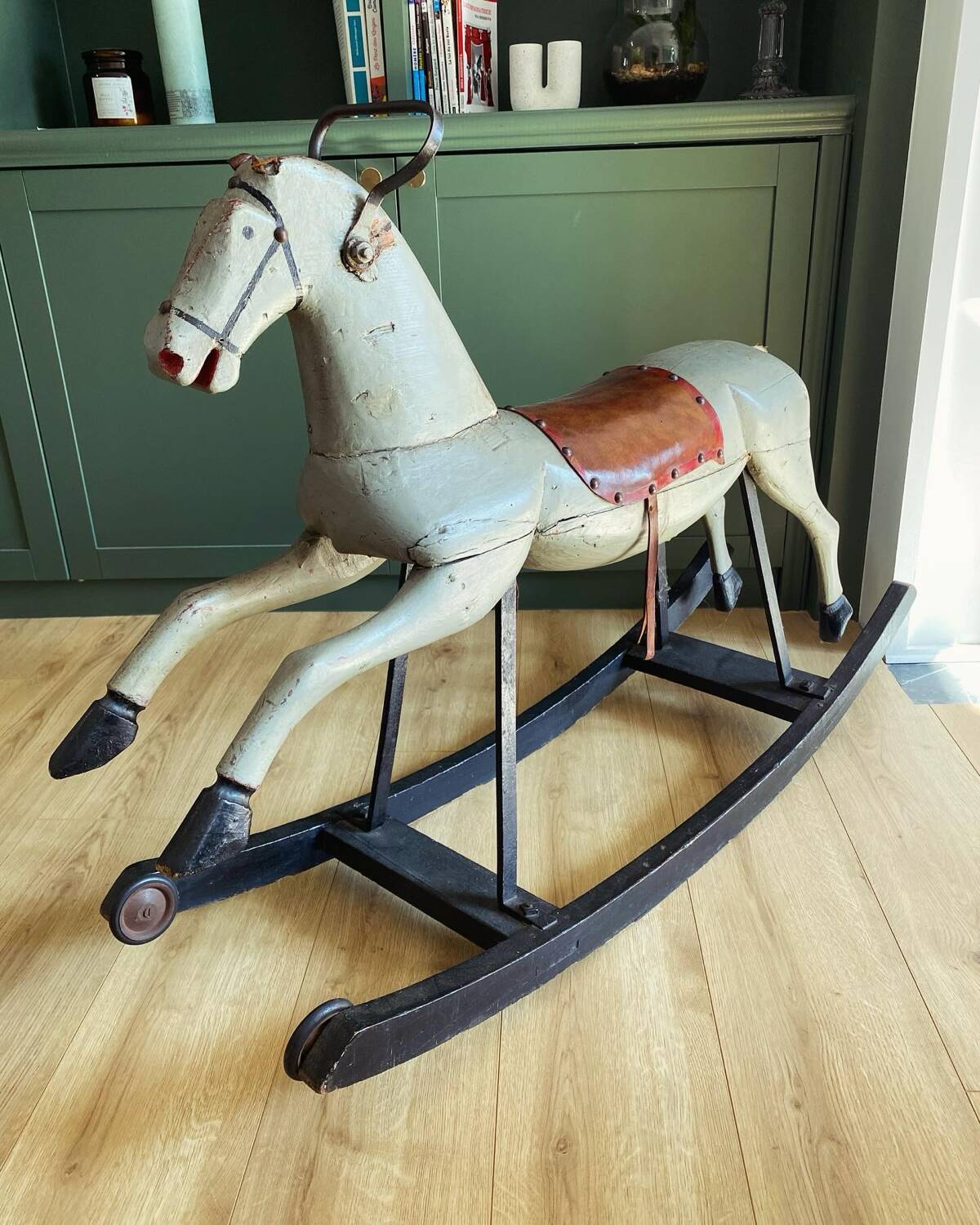 Vintage wooden rocking horse 1920