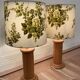Pair of large pine lamps 1960 "scandinavian design".