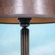 Art Deco wrought iron lamp from the 40s, table lamp with a snake shade.