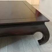 Opium-style coffee table in solid wood (Fancy Wood) – 120 cm