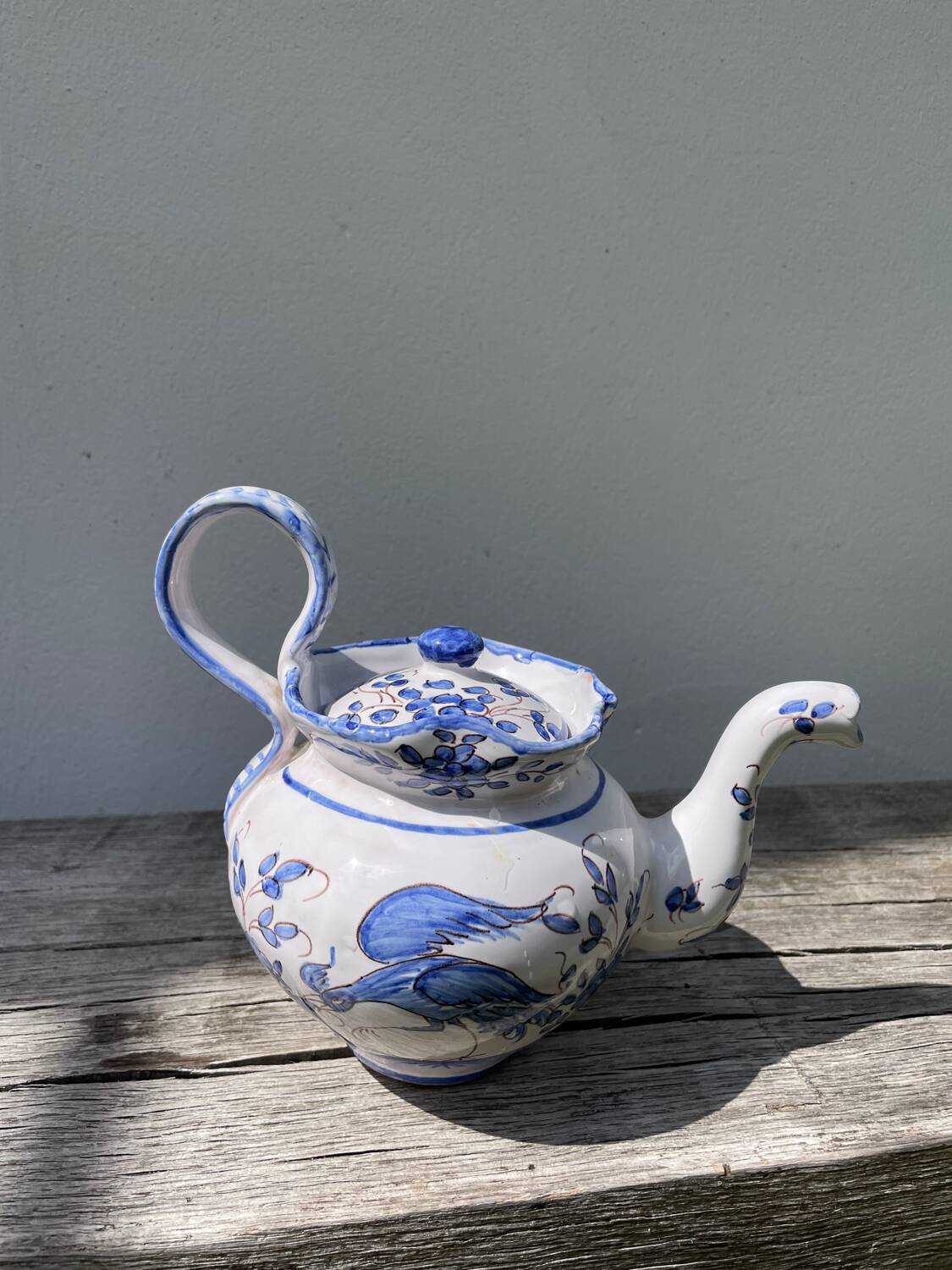 Moustiers blue ceramic teapot