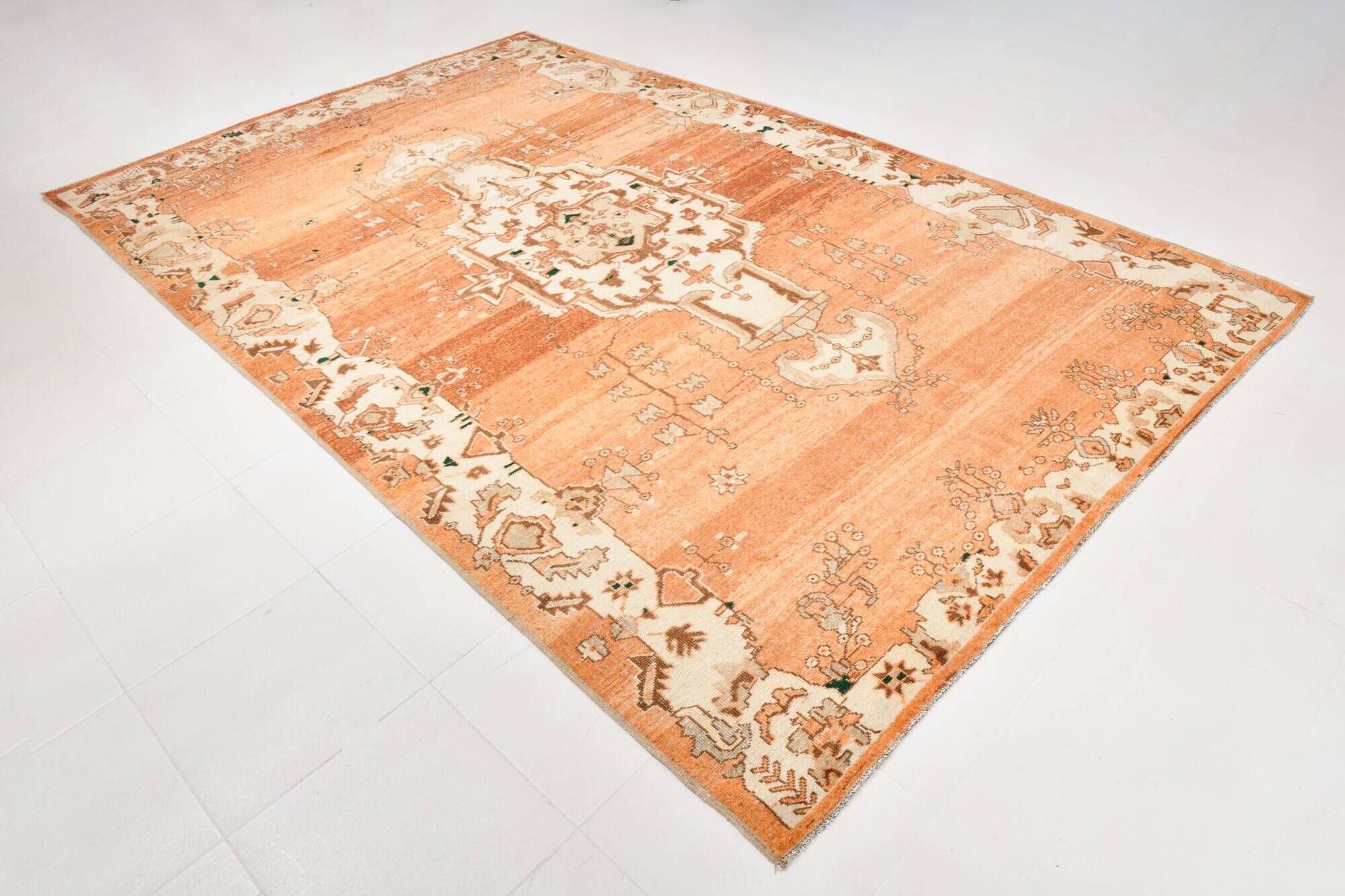 8x12 Terracotta & Brown Vintage Persian Rug, Rugs For Bedroom, 225x353Cm
