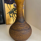 Golden yellow ochre Accolay ceramic vase