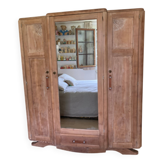 Renovated whitewashed Art Deco wardrobe