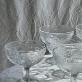 Set of 9 vintage ice cream cups with fruit patterns