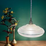 Vintage frosted glass lampshade pendant light