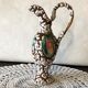 Carafe pitcher with handle, Vallauris style, sea foam, HYERES, vintage 60s