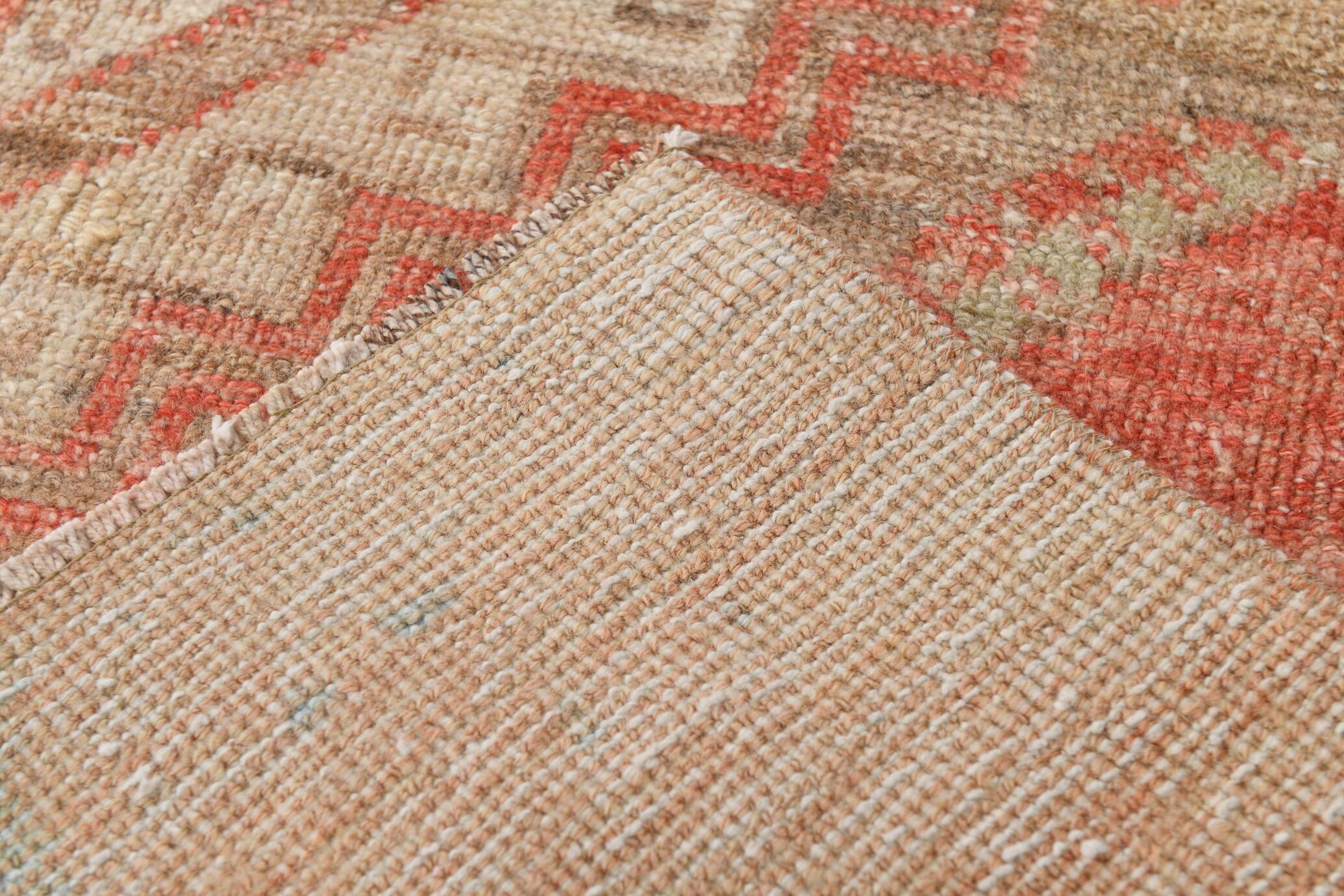 3x10 Peach Red Soft Vintage Turkish Runner Rug, 86x303Cm SK 20297