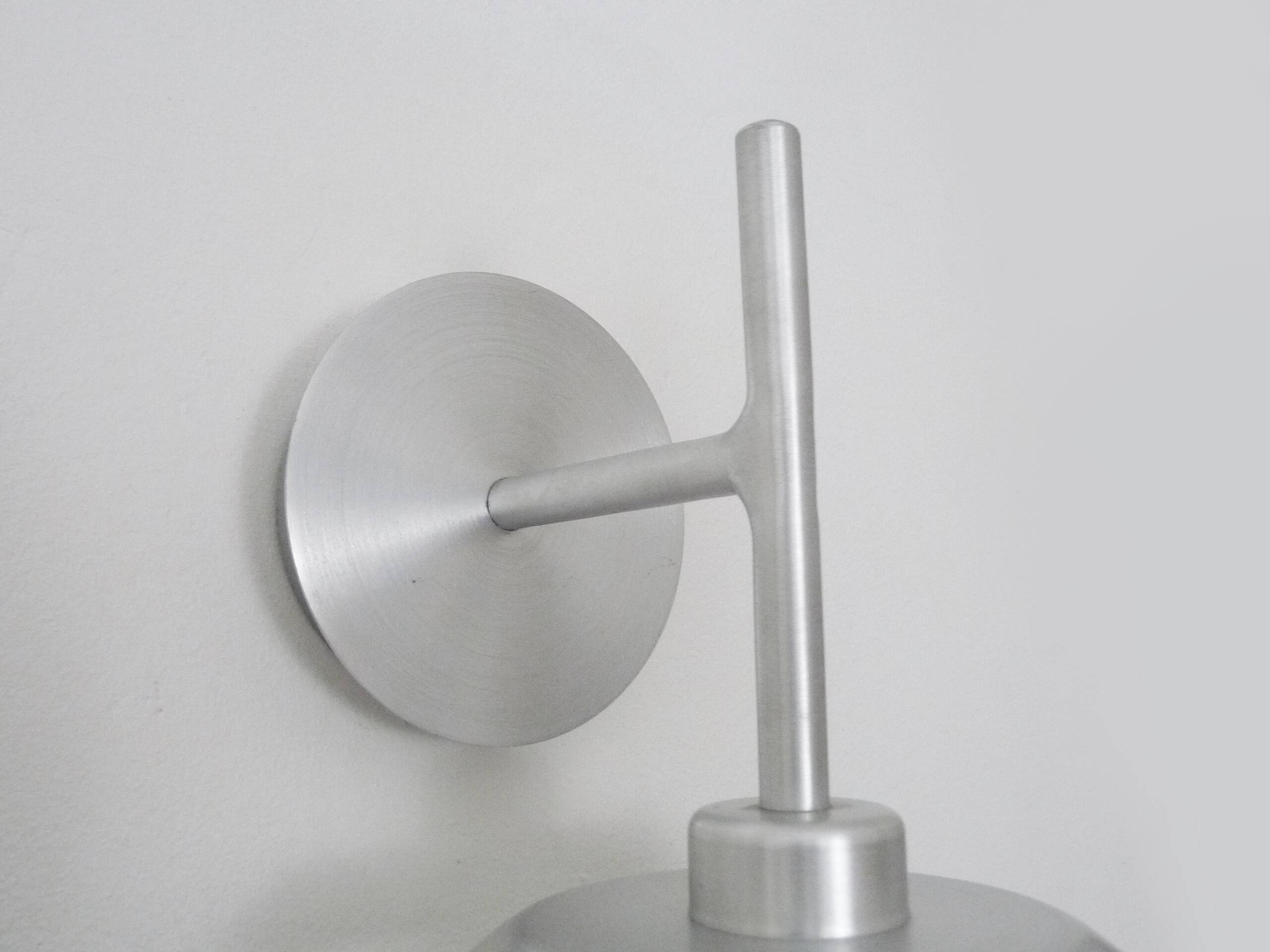 Pair of brushed aluminum Mercury wall lights by Eglo 90s