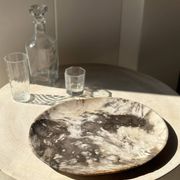 Très grand vide poche ou plat en bois pétrifié