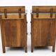 Pair of Art Dèco Italian Walnut and Grafite Gray Marble Bedside Tables,1920