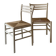 Paire de chaises vintage en bois blanc et paille