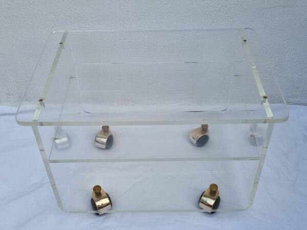Table basse en plexiglas, design David Lange, années 70