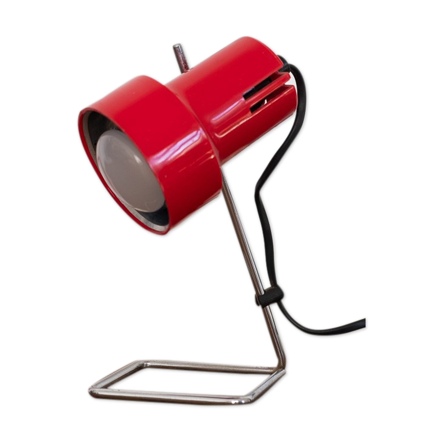 Small red vintage lamp