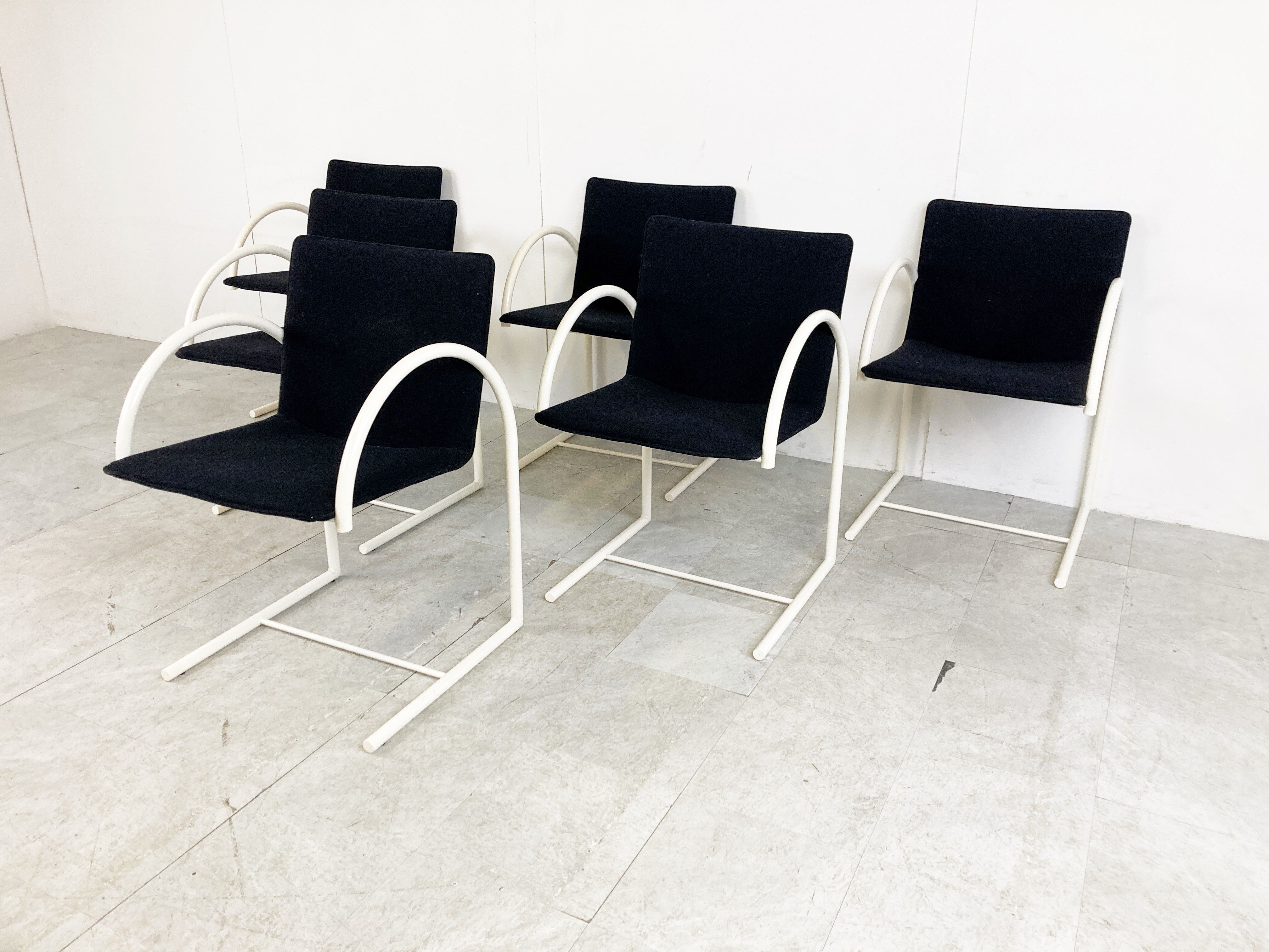 6 postmodern cirkel dining chairs by Metaform, 1980s