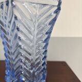 Textured blue glass vase