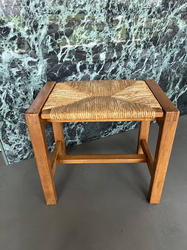 Tabouret paillé Maison Regain, circa 1970