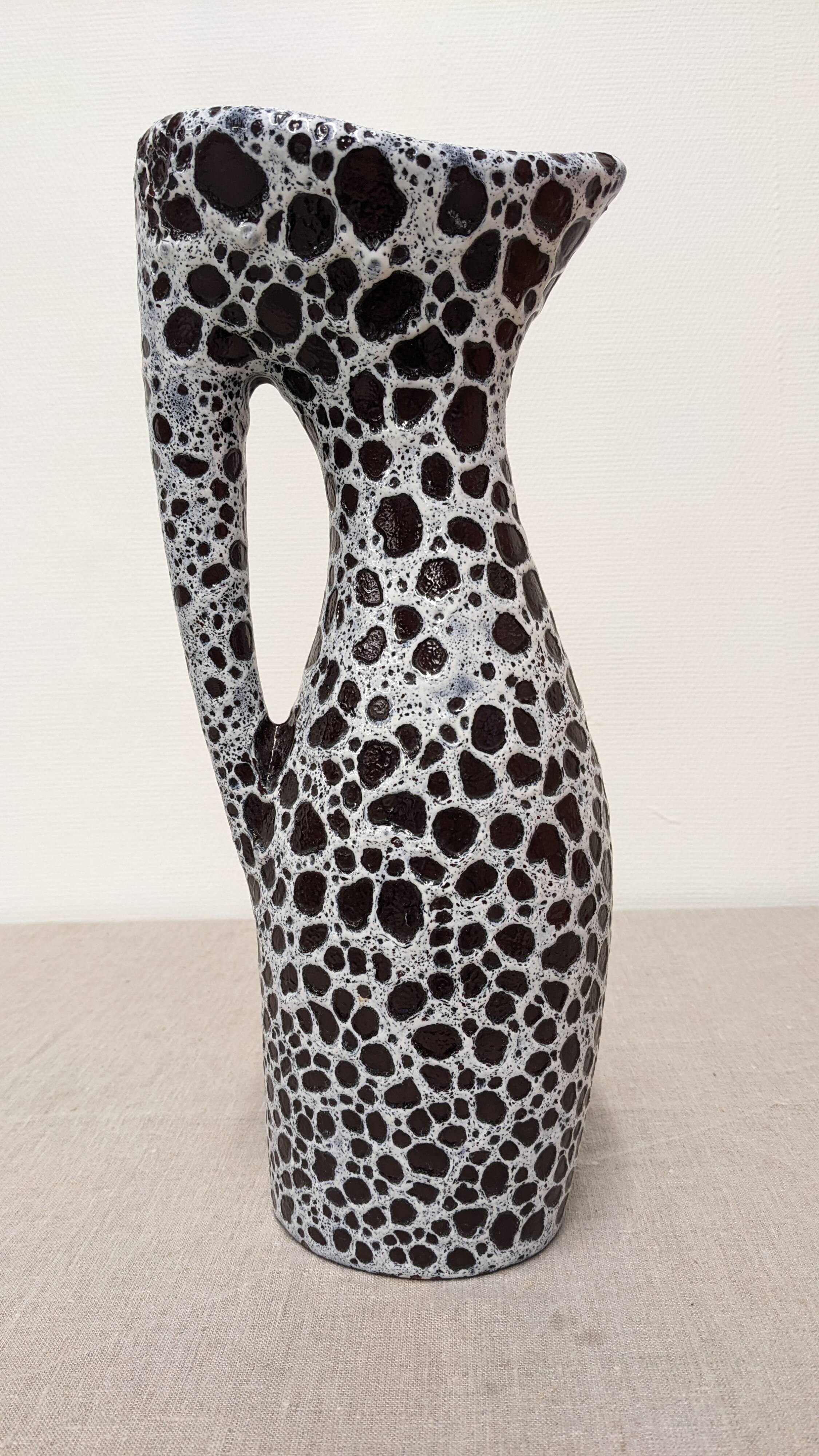 Ceramic vase by Marino Le Vaucour in Vallauris, France, circa 1960.