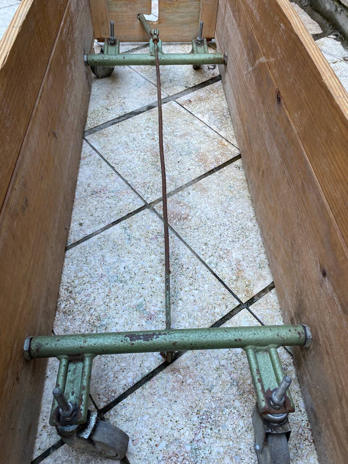 Old gymnastics plinth