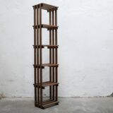 Vintage wooden column bookcase shelf