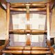 Chaise pliante militaire rare circa 1890 en fruitwood massif avec ferrure en laiton