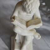 Charming Canova style children's statuette in marble powder (Italy)