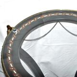 Napoleon III Gueridon Table blackened wood and gilded bronze swan - Mother-of-pearl marquetry top 19th century.