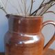 Pitcher in sandstone stamped glazed terracotta, bonny sandstone, handmade