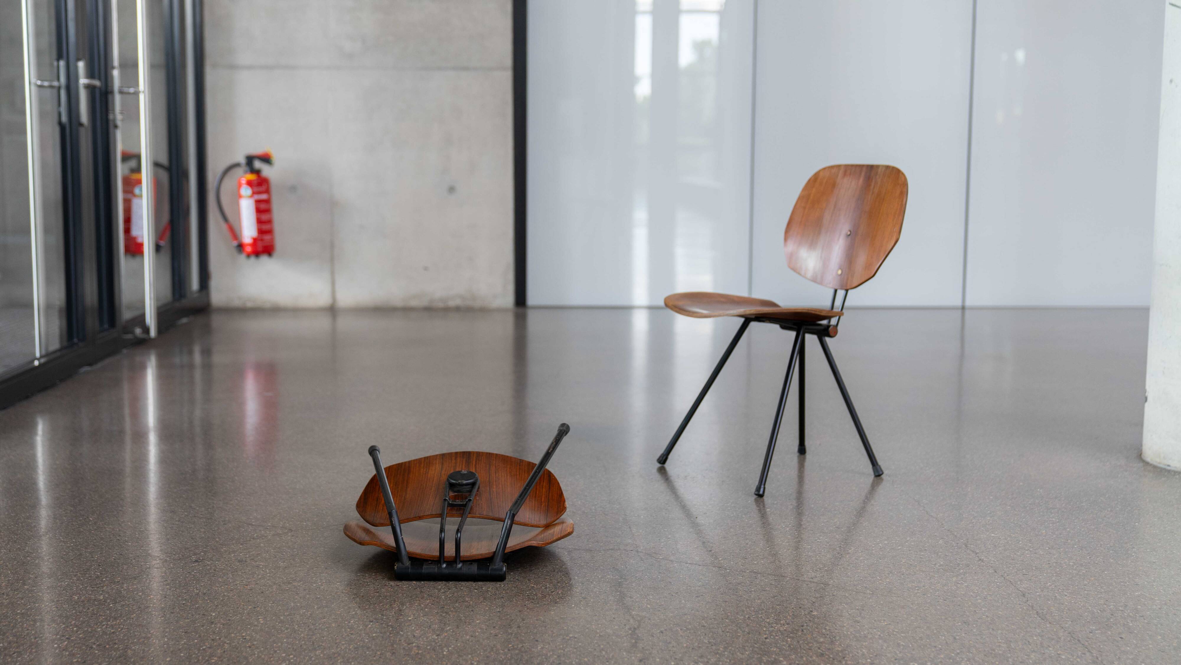 PAIR FOLDING-CHAIRS S88 BY OSVALDO BORSANI FOR TECNO