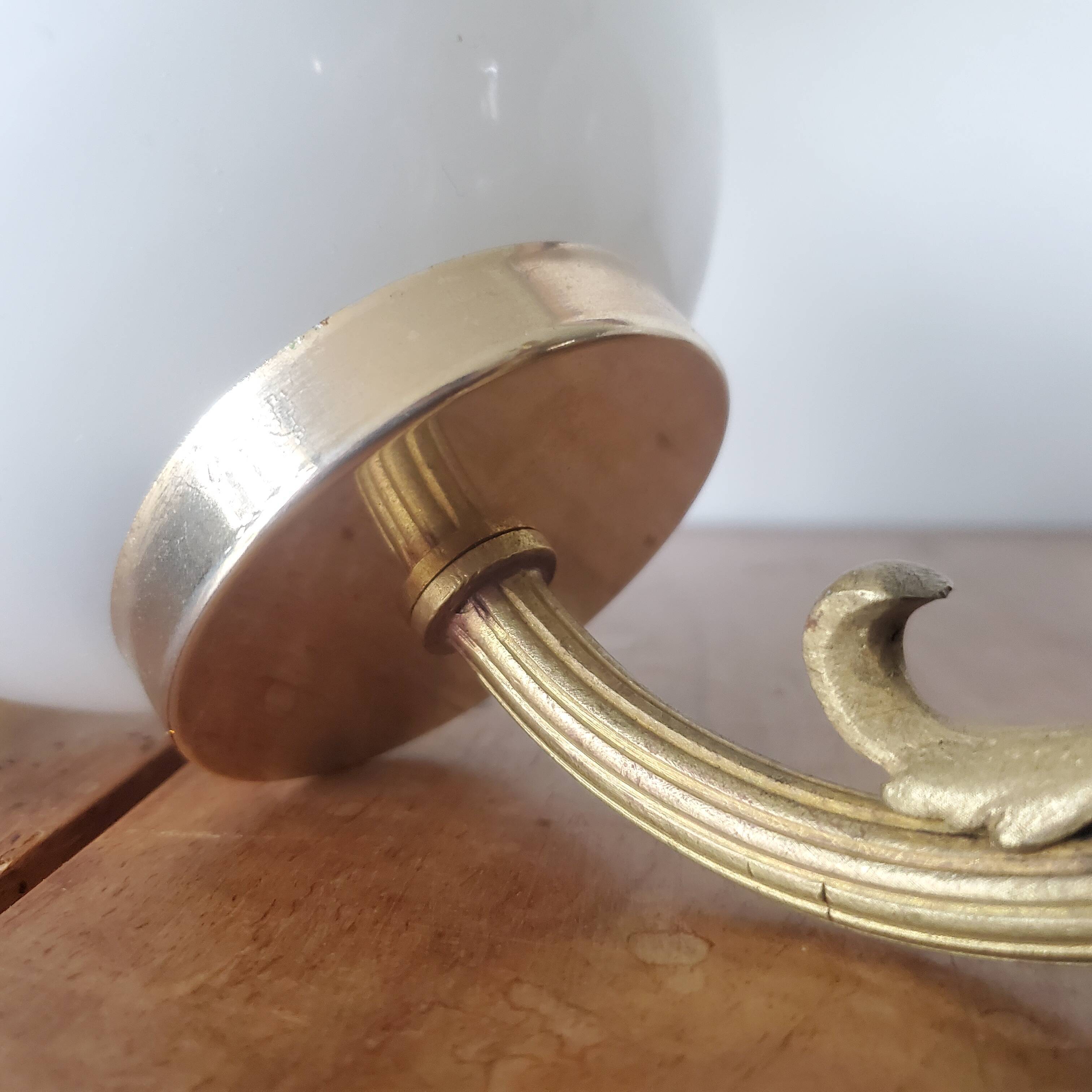 Vintage double opaline wall lamp