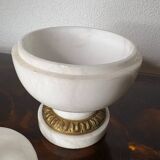 Alabaster and gilded bronze candy box