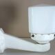 Antique wall light, porcelain and opaline glass, Art Deco period