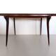 Vintage Beech and Walnut Dining Table with an Oval Gray Glass Top, Italy