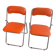 Vintage folding chairs Soudexvinyl Chrome / orange faux leather