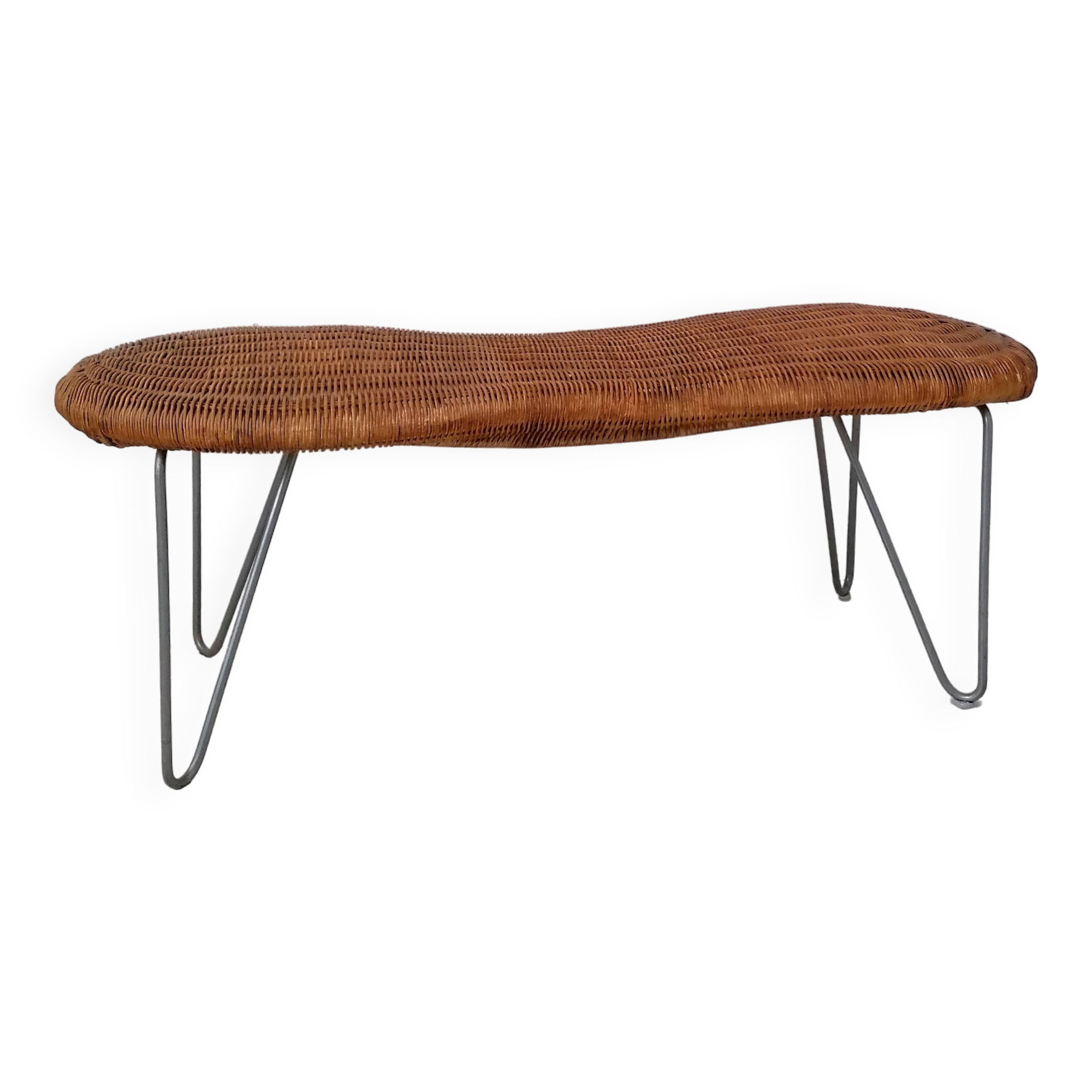 Vintage IKEA Peanut Wicker Bench