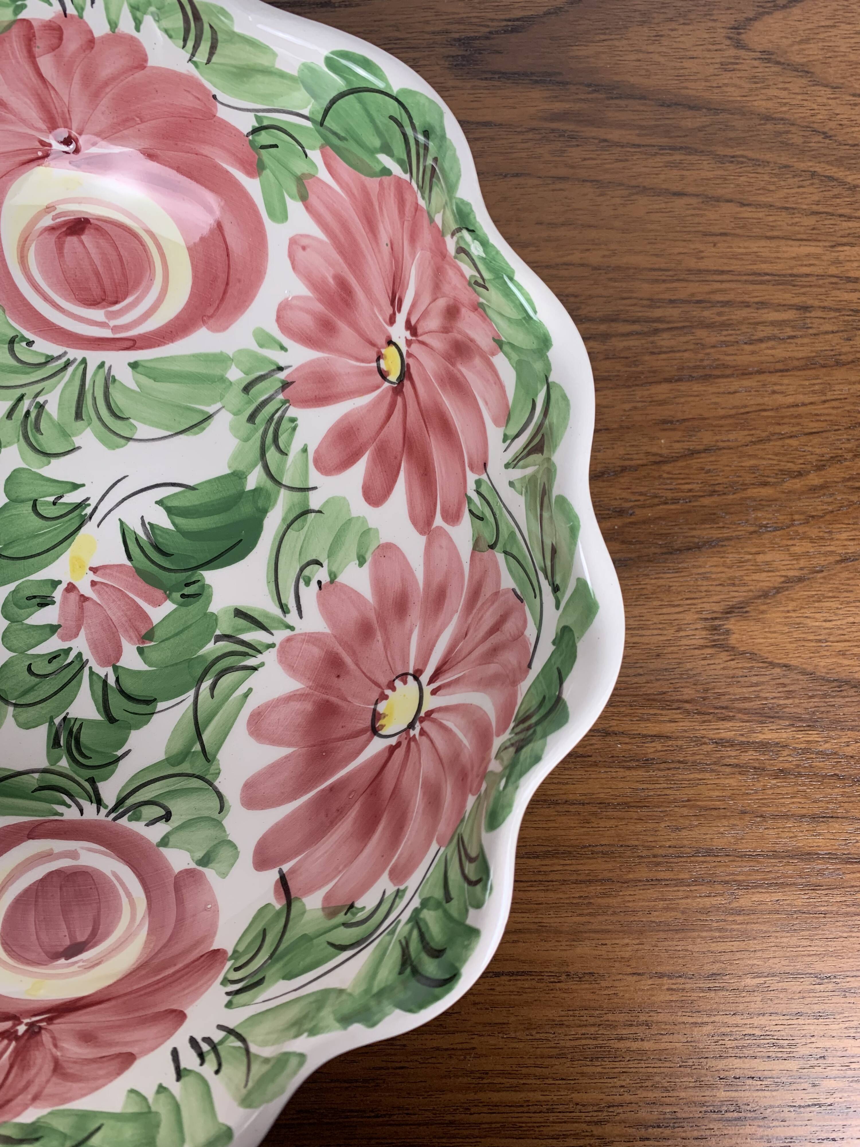 AMANO Vintage Floral Pattern Ceramic Salad Bowl