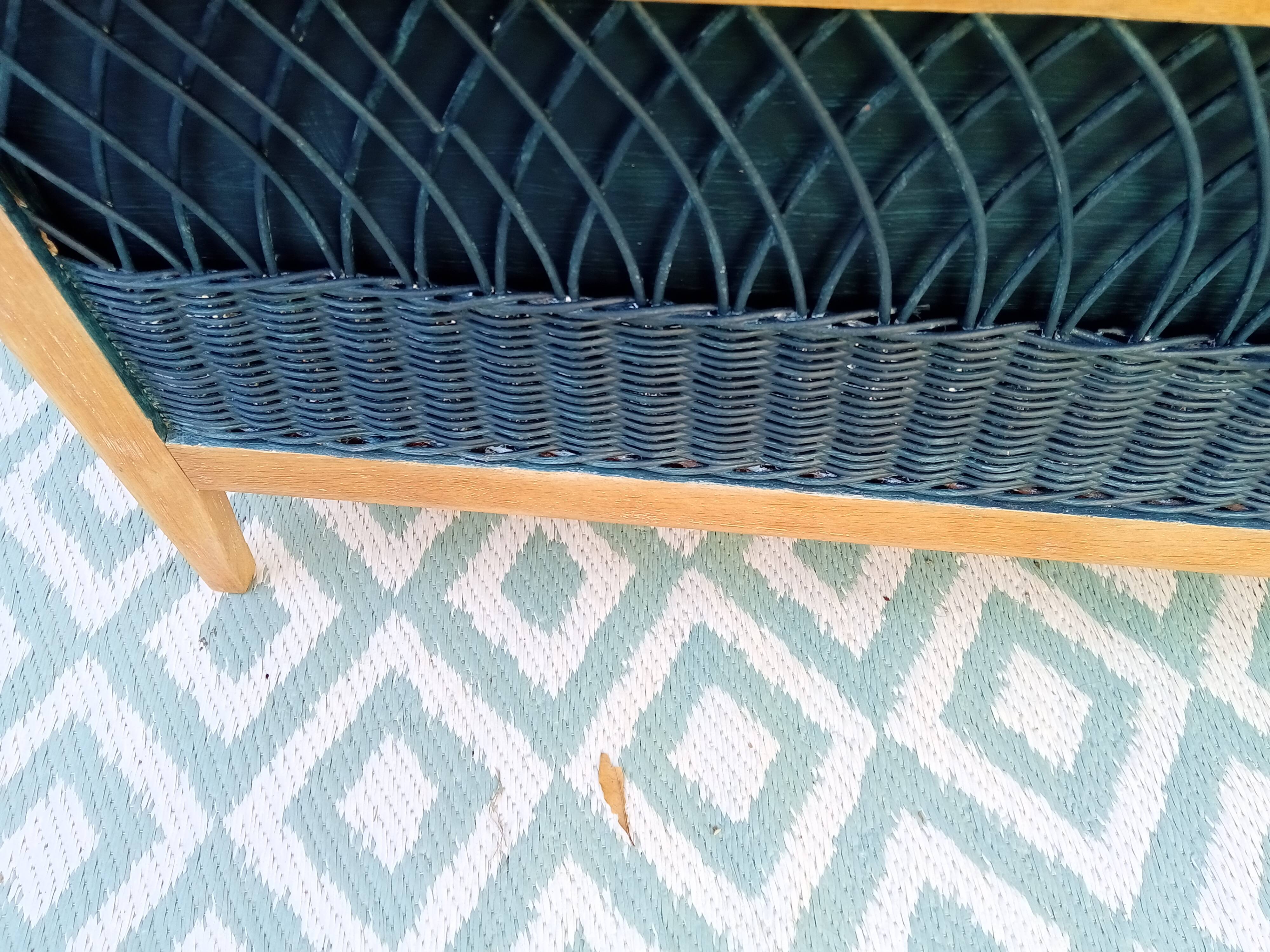 Wood and rattan chest