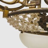 Louis XV style chandelier in bronze and frosted glass 20th century
