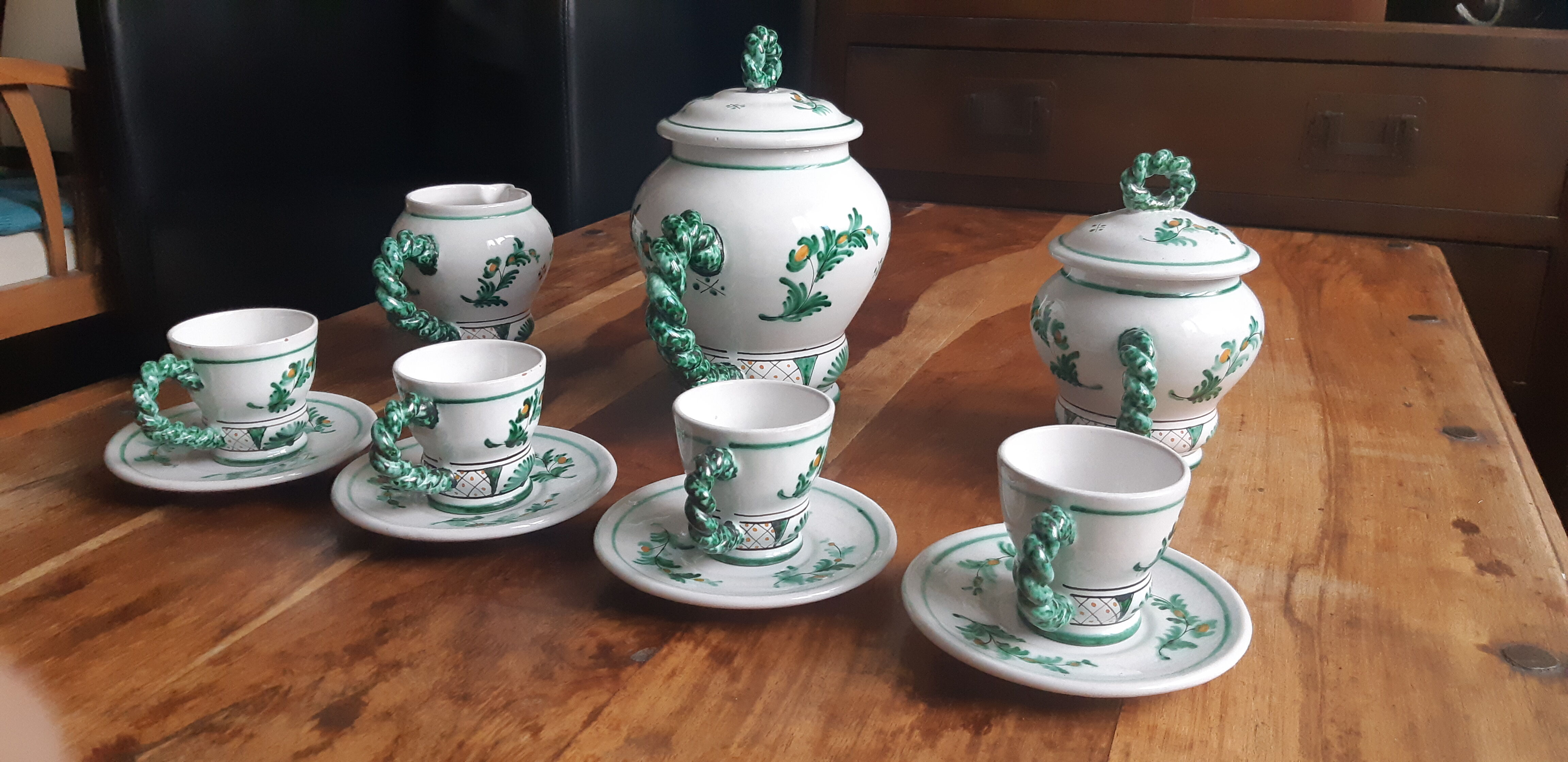 7-piece tea service porcelain C Bernard S Lucet