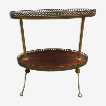 Oval two-tray serving table