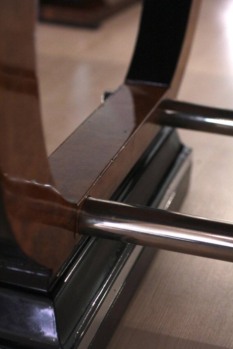 Expandable Art Deco Dining Table, Thuja Roots, Lacquered, France, circa 1930