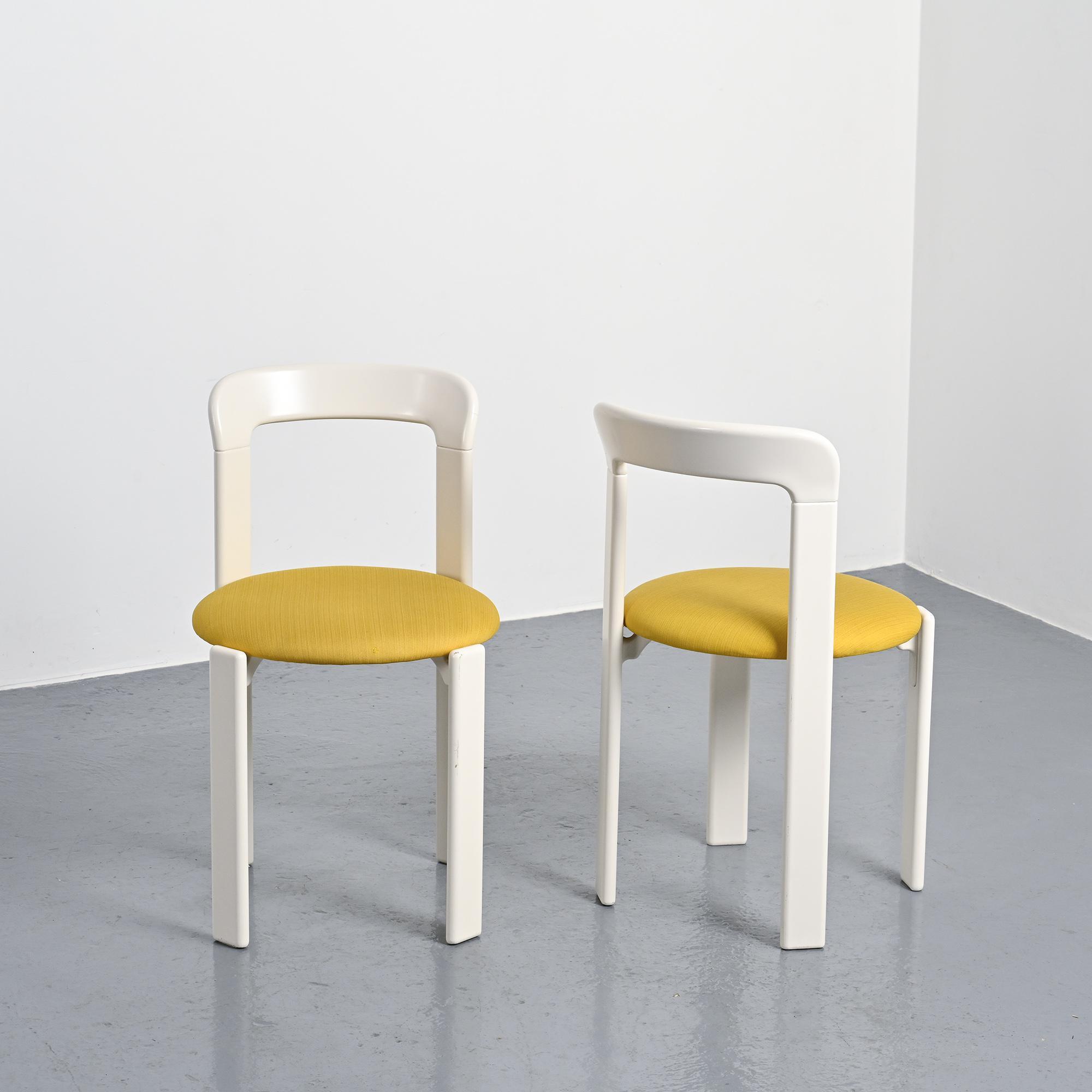 Set of two chairs and a stool by Bruno Rey, Dietiker, circa 1975.