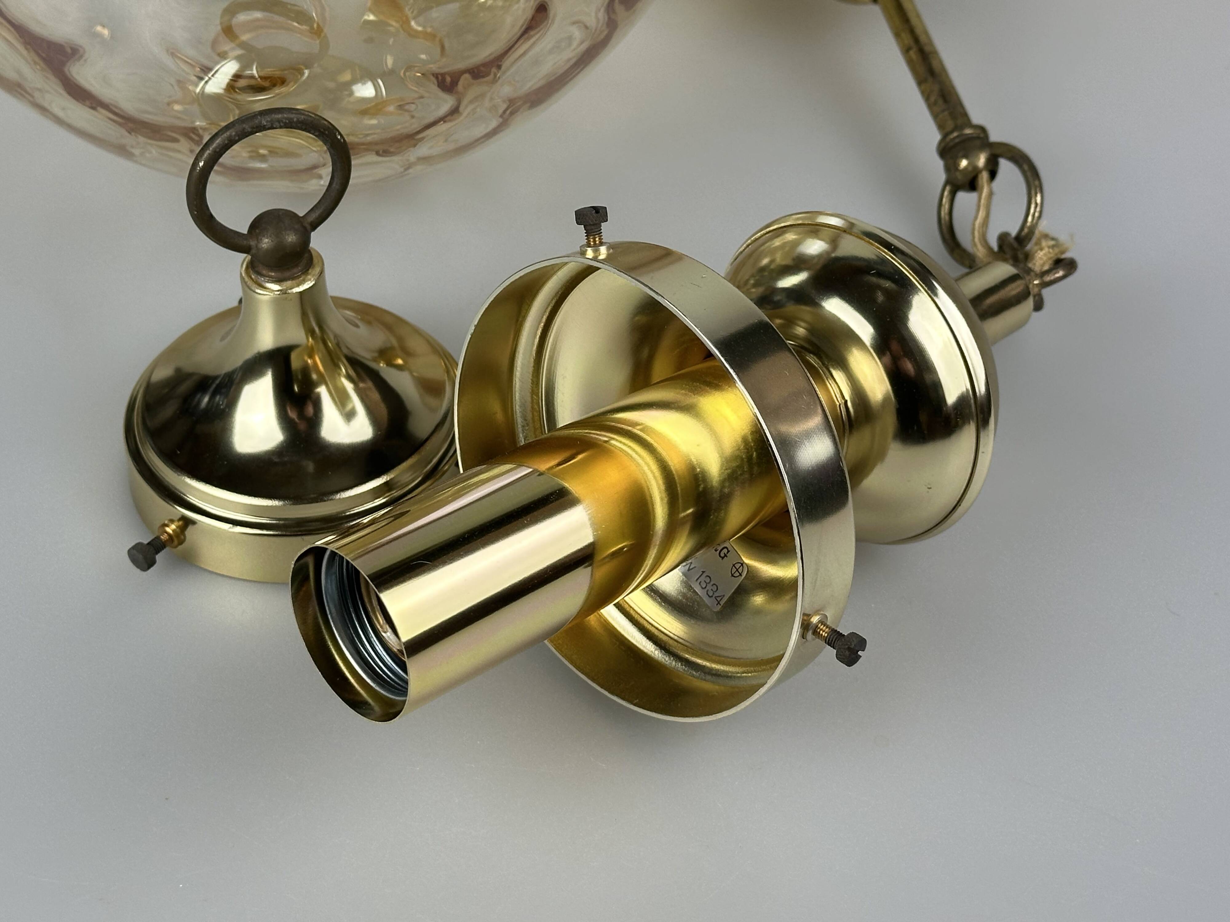 60s 70s ceiling lamp hanging lamp by Glashütte Limburg Germany Space Age