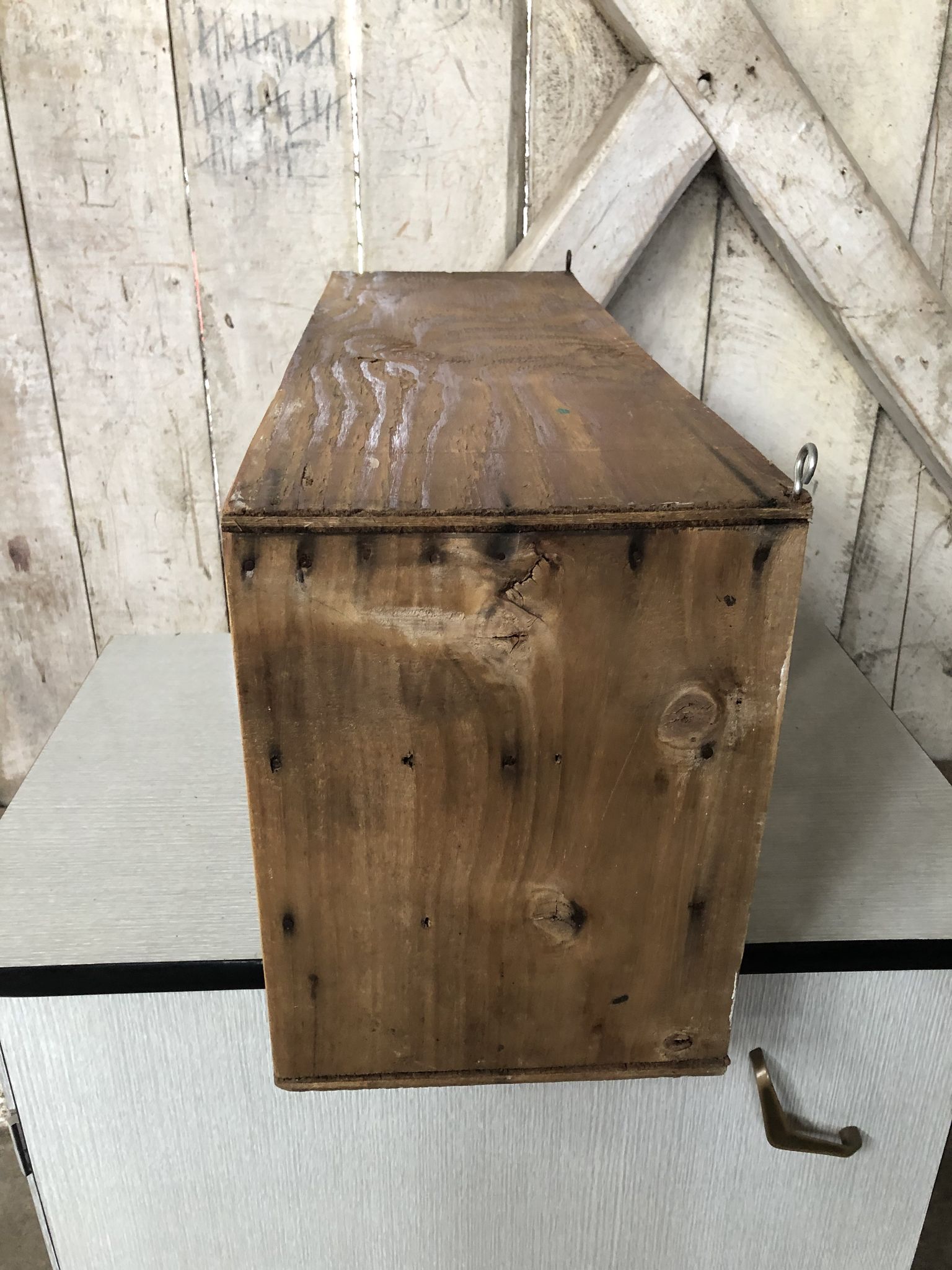 Old Furniture Workshop Hanging 3 Lockers + 6 Drawers Vintage Wood